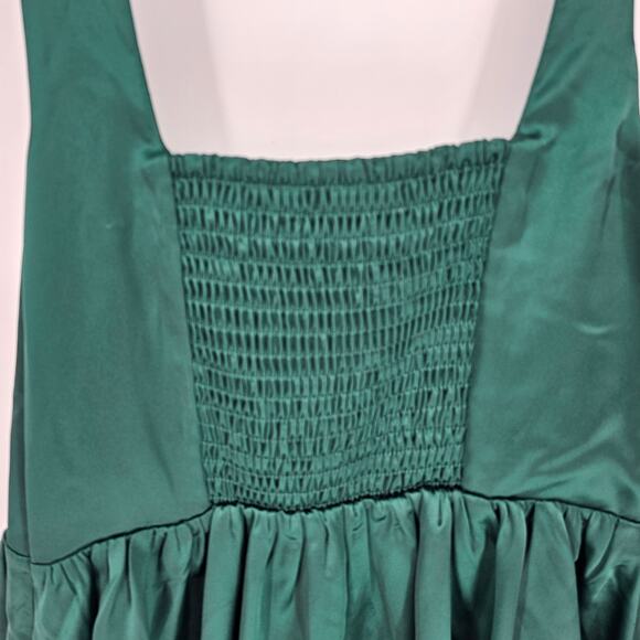 Wild Fable Emerald Green Corset Satin Holiday Dress Ballet Cottage Romantic NWT - Picture 6 of 12